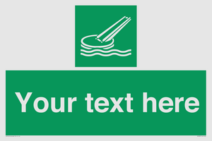 Custom sign safe condition Marine evacuation slide